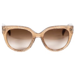 Prada Prada Brown Lace Round Frame Sunglasses