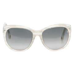 Dolce & Gabbana Silver Striped Round Sunglasses