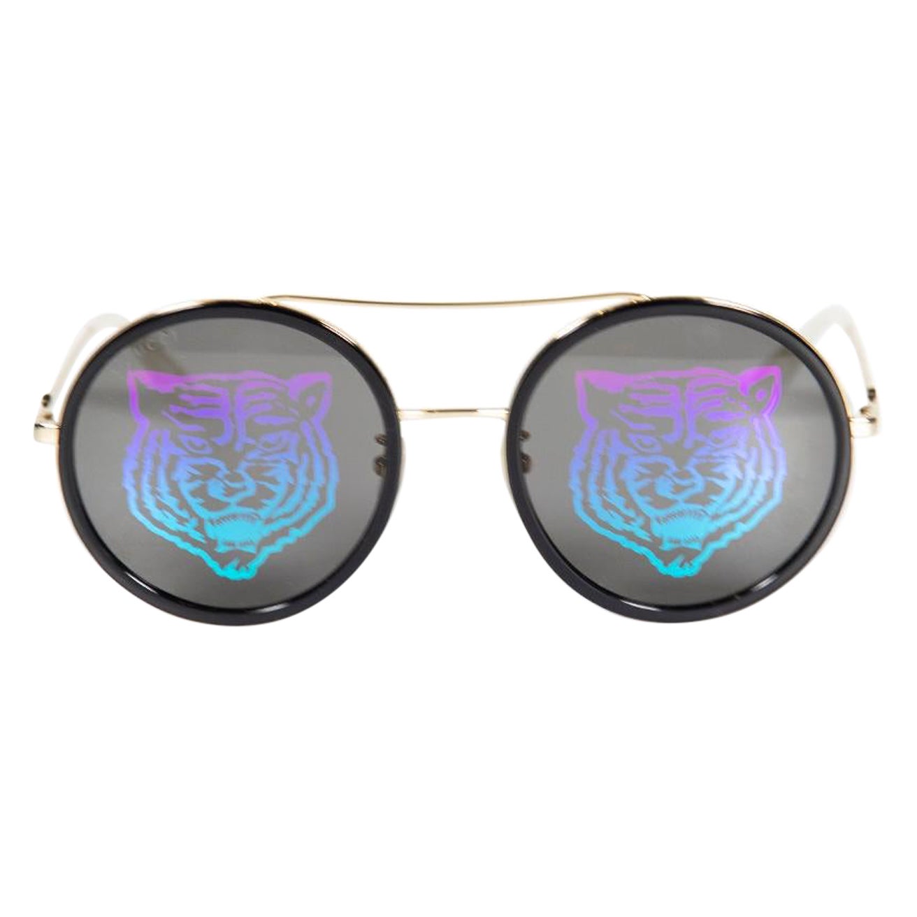 Gucci Black Tiger Mirrored GG0061S Sunglasses For Sale