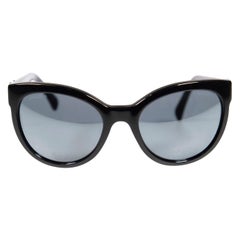 Chanel Black Boy Brick CC Logo Round Sunglasses