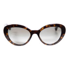 Prada Brown SPR15Q Tortoiseshell Cat Eye Sunglasses