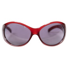 Miu Miu Red Oversized Logo Sunglasses