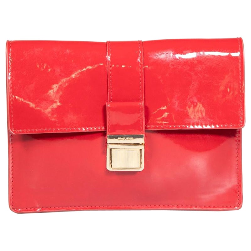 Miu Miu Red Patent Leather Petite Pochette For Sale