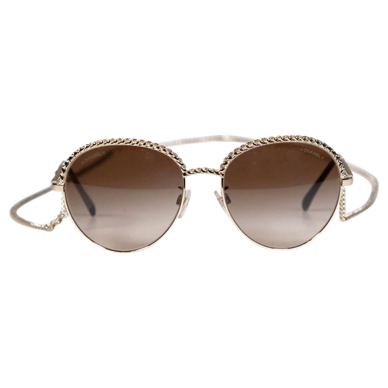 Chanel Gold Pantos Chained Sunglasses
