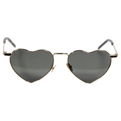 Saint Laurent Gold New Wave SI301 Loulou Heart Sunglasses