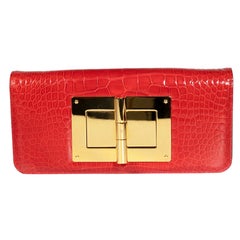 Used Tom Ford Red Alligator Natalia Convertible Clutch