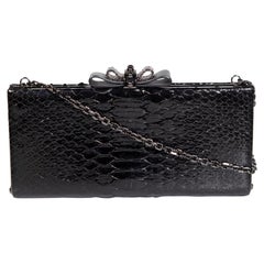 Christian Louboutin Schwarze Python Süße Charity Clutch