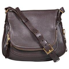 Tom Ford Brown Leather Medium Jennifer Crossbody Bag
