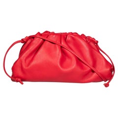 Used Bottega Veneta Red Leather Mini Pouch