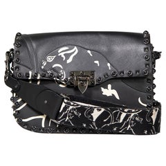 Valentino - Sac en cuir noir Panther Rolling Rockstud