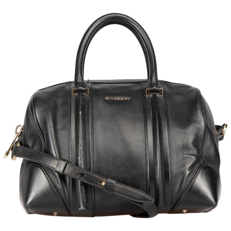 Givenchy Black Leather Small Antigona Handbag For Sale