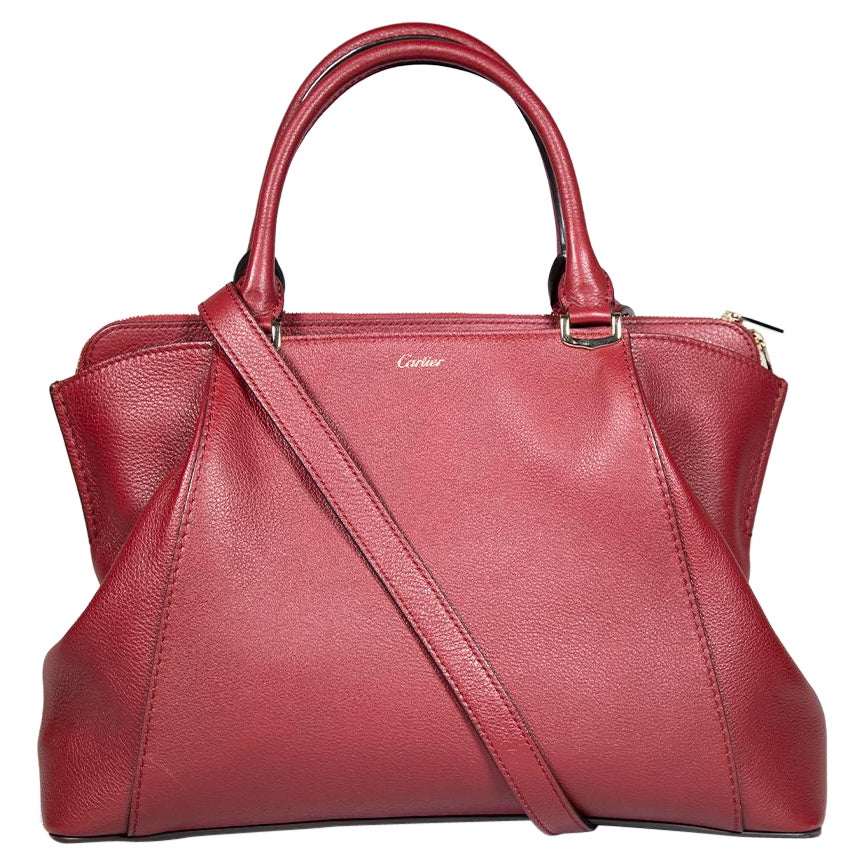Cartier Red Leather C de Cartier Handbag For Sale