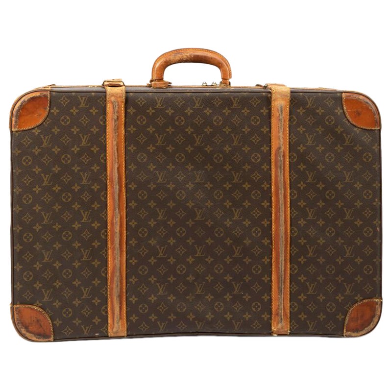 Louis Vuitton 1985 Vintage Brown Stratos Jumbo X-Large Monogram Canvas Suitcase For Sale
