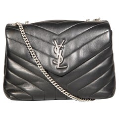 Used Saint Laurent Black Leather Small Loulou Bag