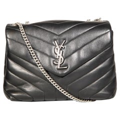 Saint Laurent - Petit sac Loulou en cuir noir