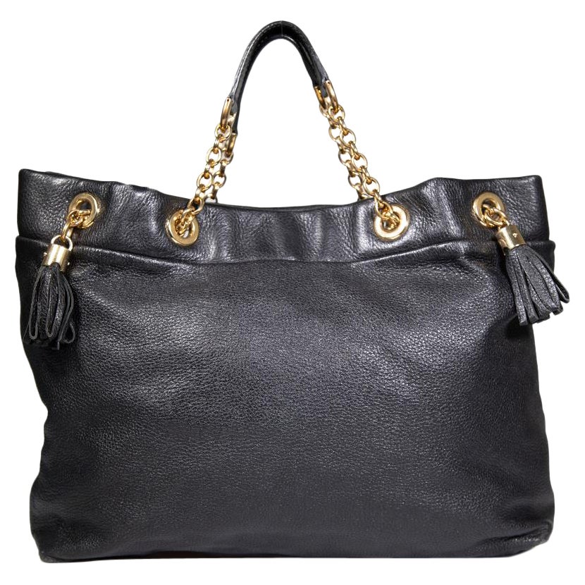 Dolce & Gabbana Black Tassel Chain Shoulder Bag For Sale