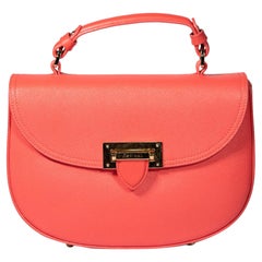 Used Aspinal of London Coral Leather Portobello Top Handle Bag