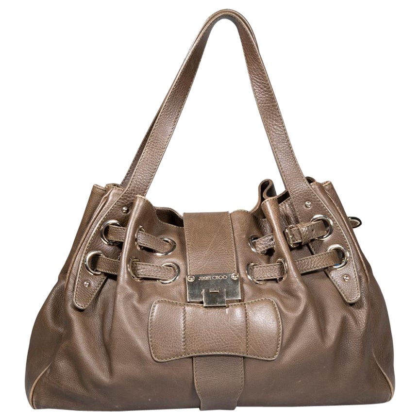 Jimmy Choo Brown Leather Riki Shoulder Bag