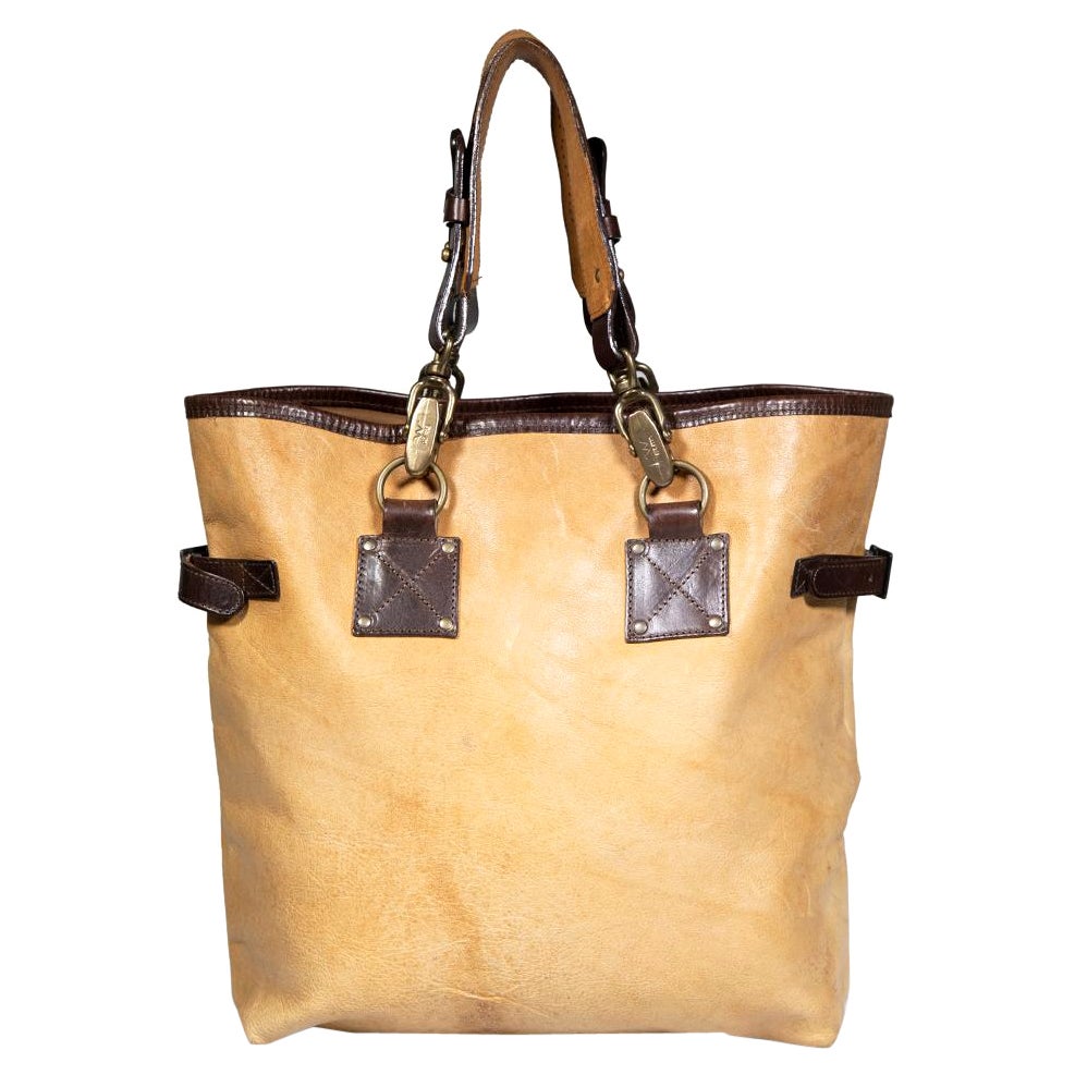 Dsquared2 Brown Leather Buckle Detail Tote For Sale