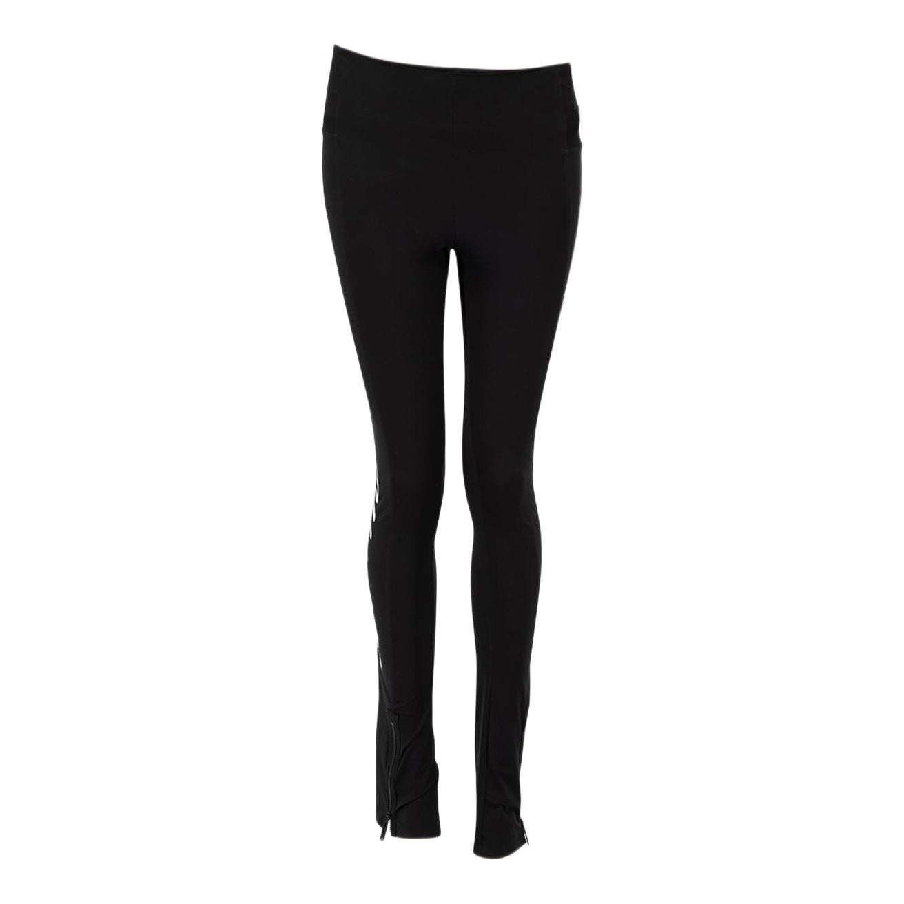 Off-White Black Stretch Zip Detail Logo Leggings Size S For Sale