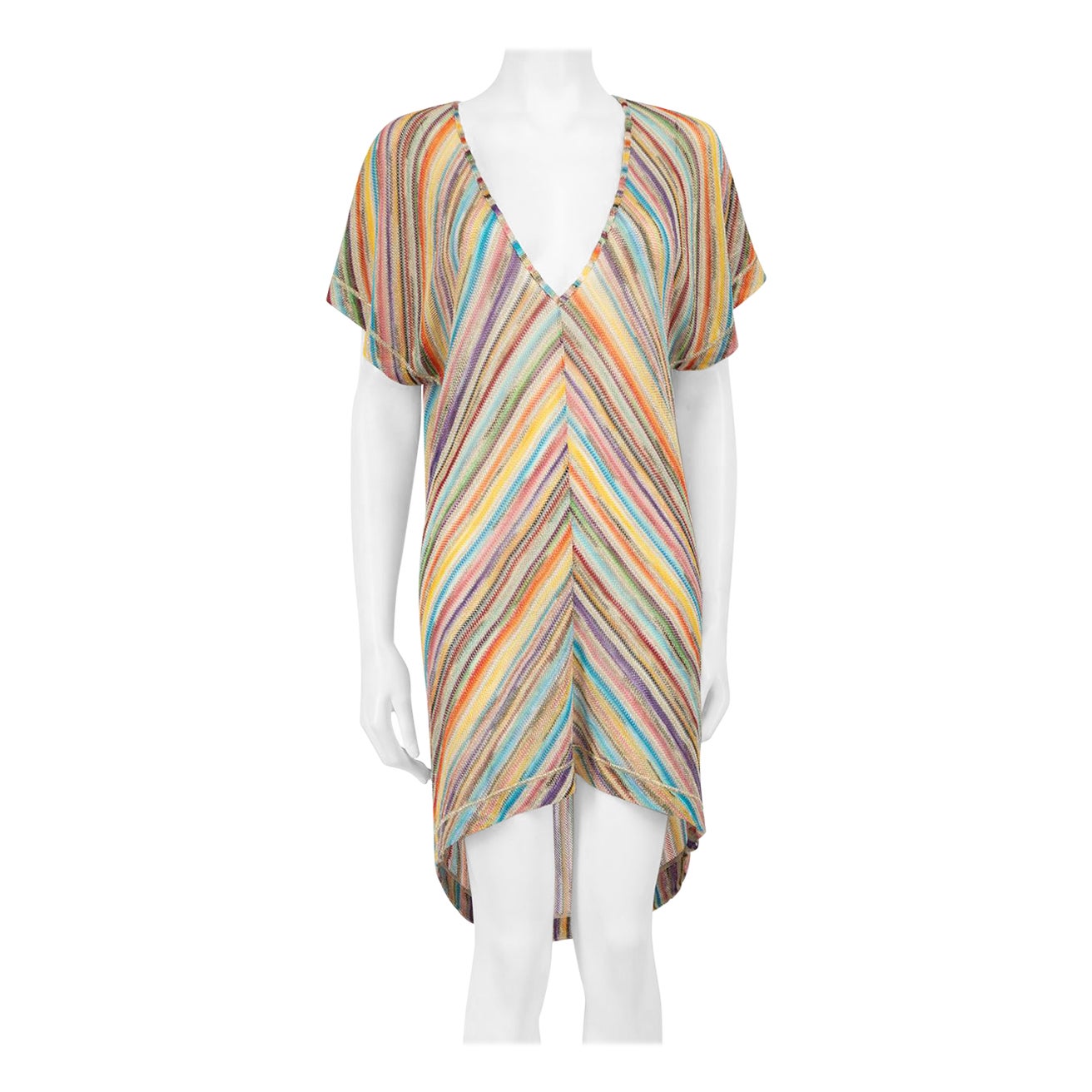 Missoni Missoni Mare Striped Pattern Knitted Beach Dress Size L For Sale