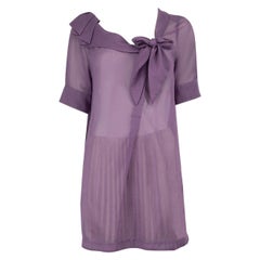 Sportmax Purple Sheer Pleated Oversized Blouse Size S