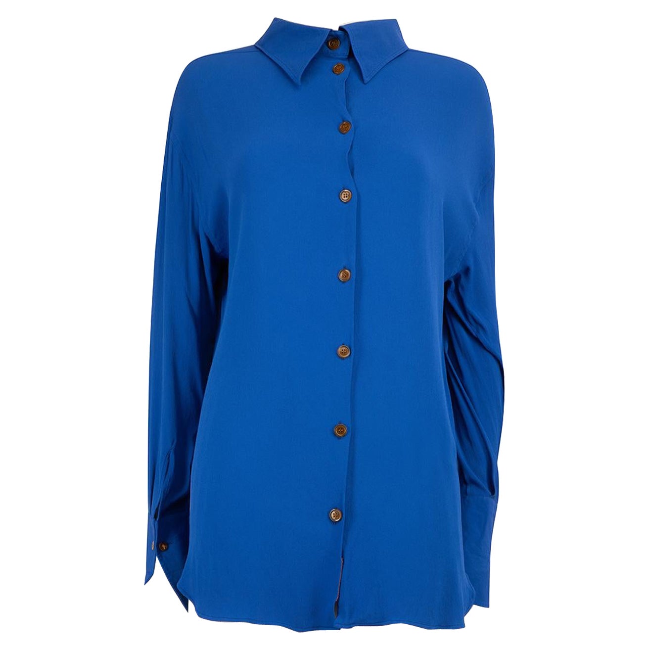 Vivienne Westwood Blue Button Down Collar Shirt Size L For Sale