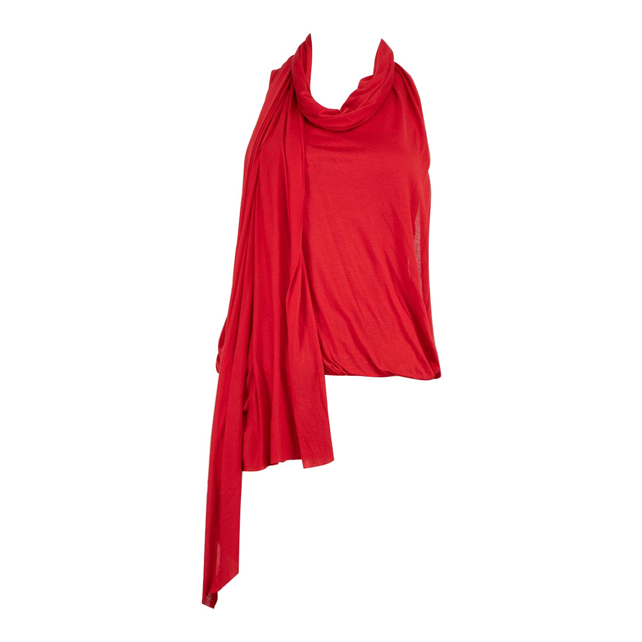 Alexander McQueen Red Draped Scarf Tank Top Size S