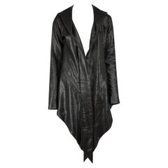 Gareth Pugh Black Draped Hem Hooded Coat Size L