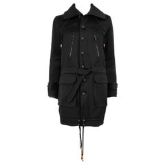 Used Balenciaga Black Trench Coat With Detachable Lining Size S