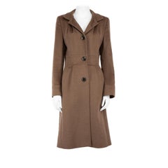 Manteau long en laine angora Brown Taille M