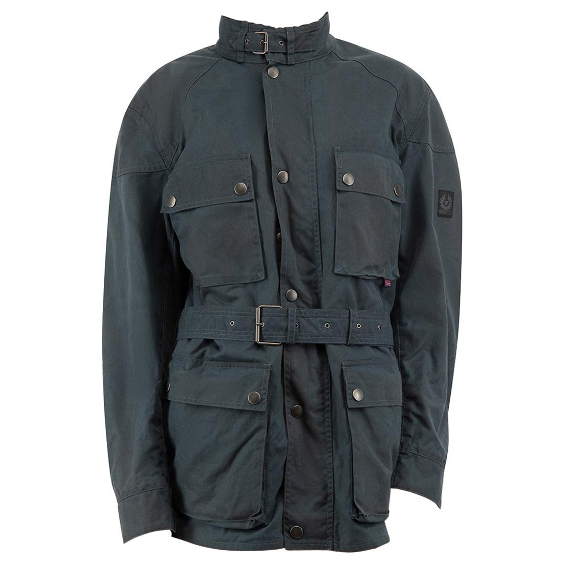 Belstaff Navy Detachable Faux Fur Lined Parka Coat Size XXL For Sale