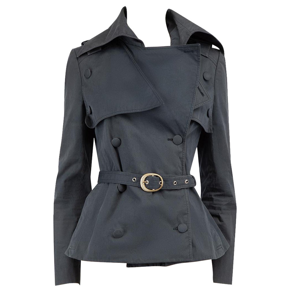 Stella McCartney Navy Double Breasted Trench Coat Size M For Sale