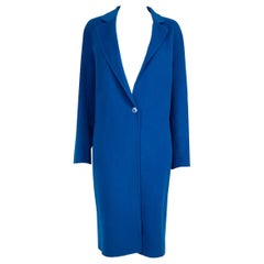 Sandro Blue Wool Mid-Length Wool Coat Size L