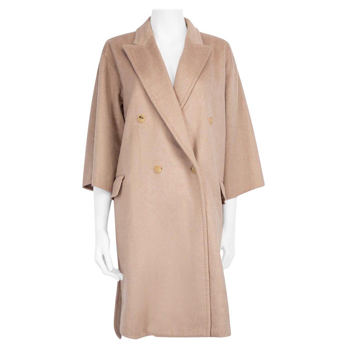 Max Mara Pink Cashmere Mid-Length Coat Size XXS For Sale