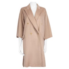 Max Mara Pink Cashmere Mid-Length Coat Size XXS