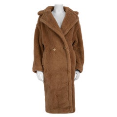 Used Max Mara Brown Camel Wool Teddybear Coat Size M