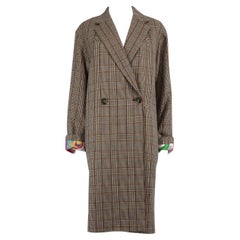 Stella McCartney Stella McCartney x The Beatles Brown Wool Check Mantel Größe S