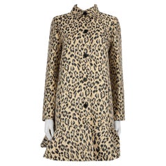 Valentino Leopard Jacquard Metallic Peplum Hem Coat Size L