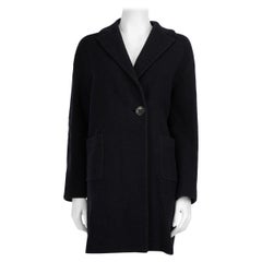 Agnona, manteau boutonné en laine noire, taille S
