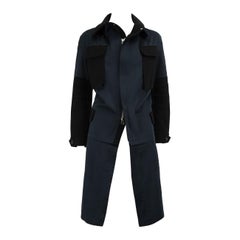 Alexander McQueen McQ Navy Contrast Panelled Coat Size M