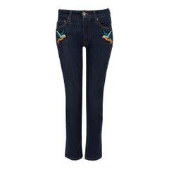 Victoria Beckham Blaue Denim Low-Rise Slim Jeans Größe S