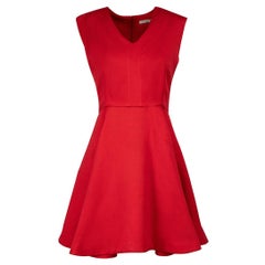 Emilia Wickstead Red Textured Mini Dress Size M