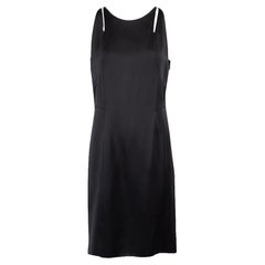 Used Jil Sander Black Shoulder Cut Out Mini Dress Size XXL