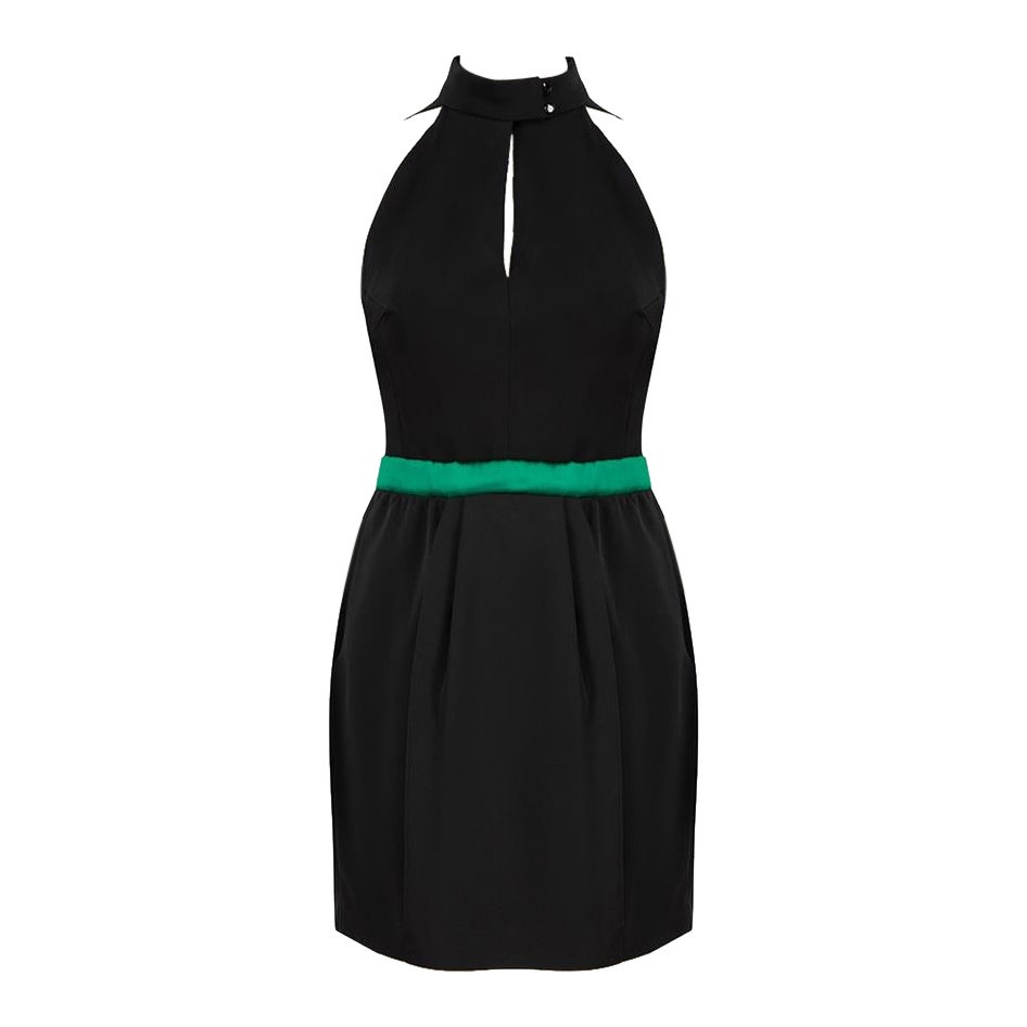 Mini robe sans manches Balenciaga noire, taille M en vente