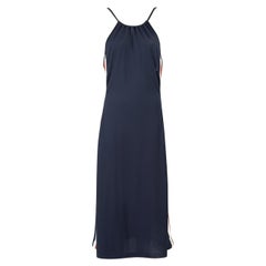 Ganni Navy Side Tape Midi Dress Size S