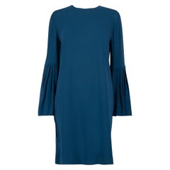 Mini-robe Stella McCartney à manches plissées bleu sarcelle, taille L
