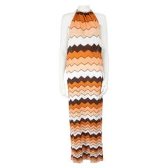 Missoni Zigzag Halterneck Woven Maxi Dress Size XS