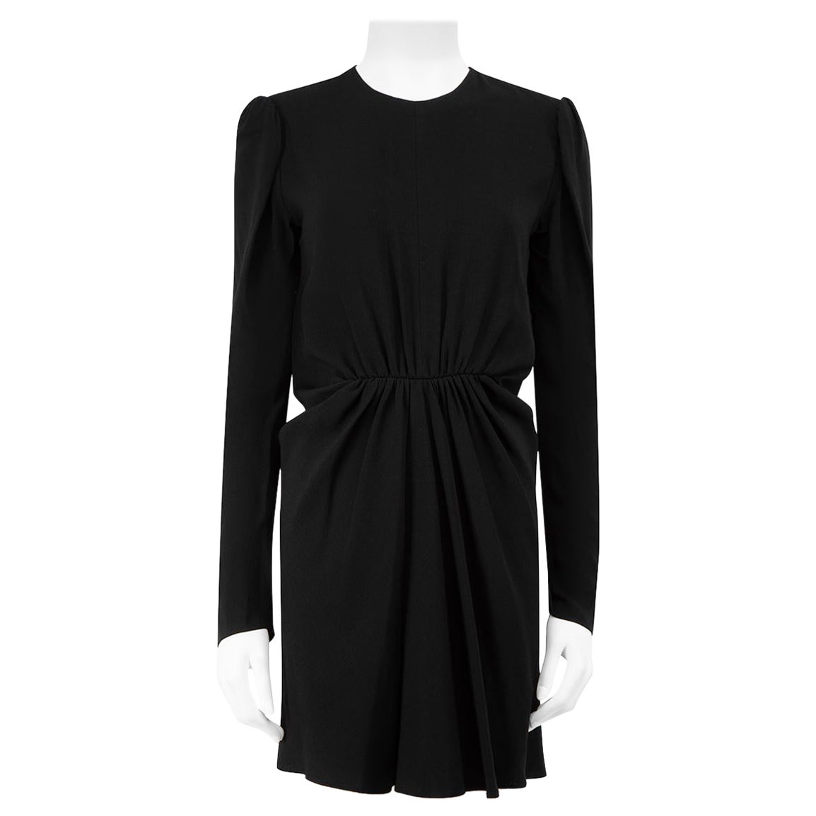Saint Laurent Black Ruched Accent Mini Dress Size S For Sale