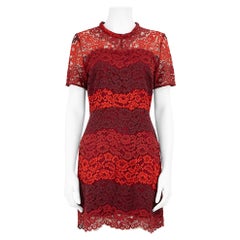Used Sandro Red Lace Dress Size L